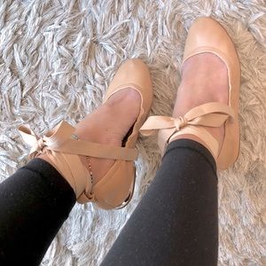 Sam Edelman Fallon Tie Up Ballet Flats Nude